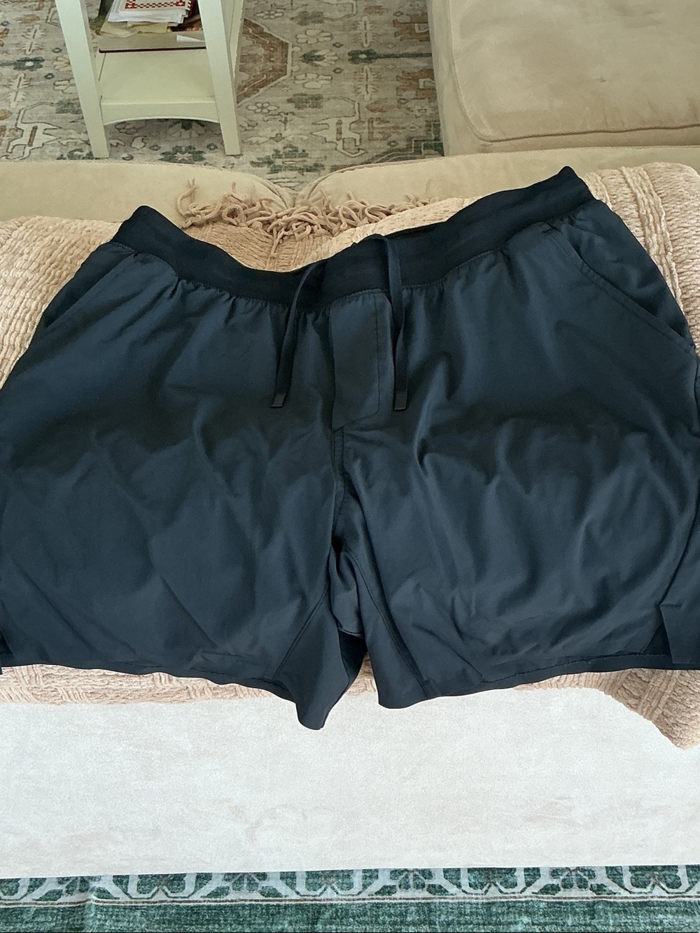 Men's Black Athletic Drawcord Performance Swimsuit